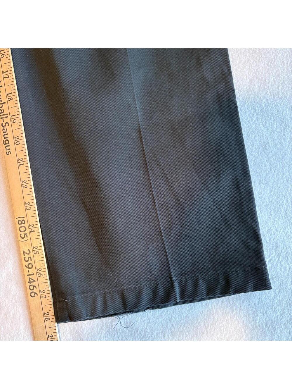 Vintage Pleated Dress Pants Mens 36x29 Fits Like 34x29 Black Trouser USA - Picture 2 of 7
